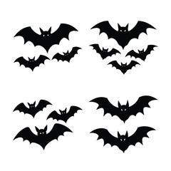 Naklejka premium set of Halloween bats silhouette 