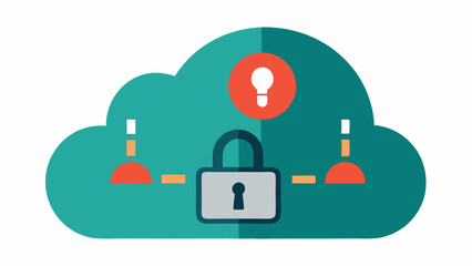 Cloud with Lock and Alerts A cloud icon with a padlock and several exclamation marks around it showing the anxiety surrounding data stored in the cloud and its potential