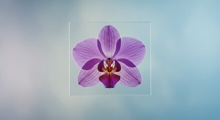 Fototapeta premium Purple Orchid on Glass