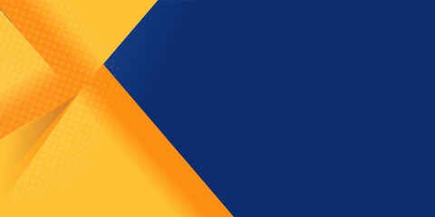 Abstract blue yellow banner geometric shapes background. Vector abstract graphic design banner pattern presentation background web template.