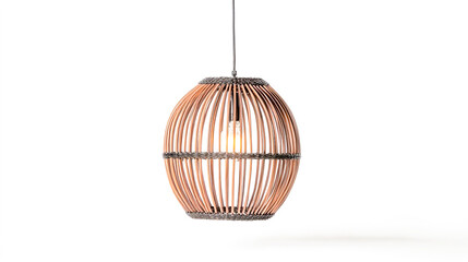 Cage Pendant Lamp Front View on White Background