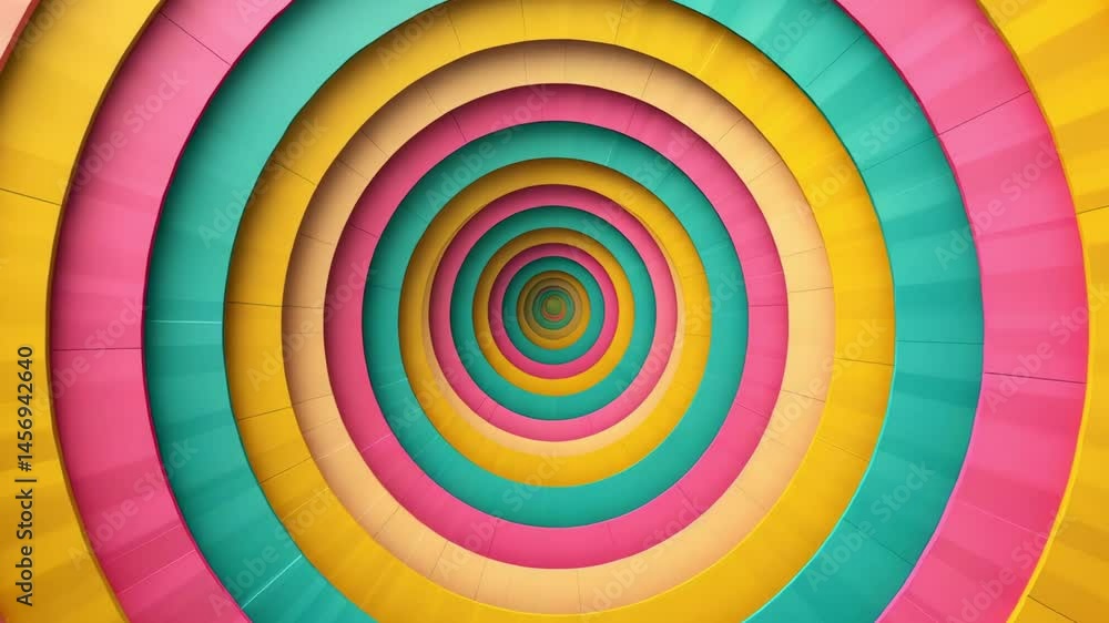 Poster vibrant concentric circles create a dynamic background for creative projects