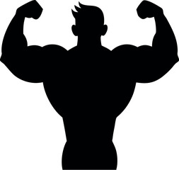 Fototapeta premium Bodybuilder Silhouette – High-Quality Vector for Fitness, Gym, Workout, and Muscle Training Designs