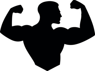 Fototapeta premium Bodybuilder Silhouette – High-Quality Vector for Fitness, Gym, Workout, and Muscle Training Designs