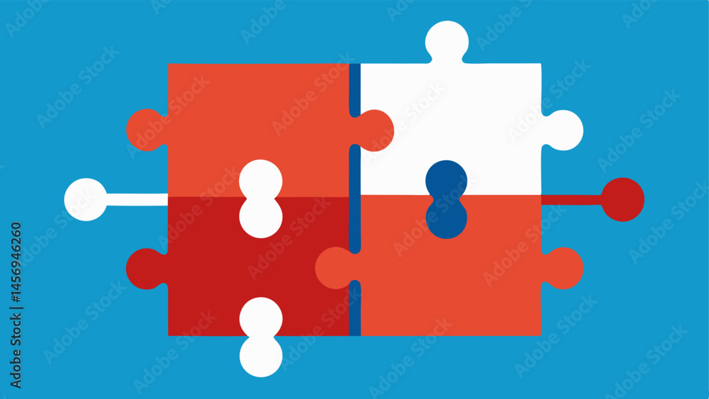 Poster disconnected puzzle a jigsaw puzzle that is missing several pieces with some pieces representing opp