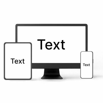 Square Device Trio Mockup with Text