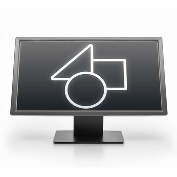 Square Futuristic Monitor with Media Replacement