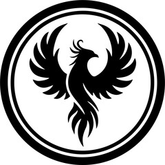 S-Curve Abstract Phoenix Tattoo with Elegant Minimalist Flow