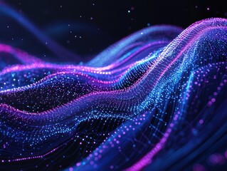 intricate digital surface formed by glowing circuits and neural pathways interlaced with light trails