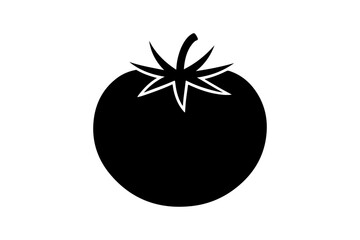 Black silhouette of a tomato