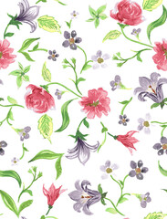 seamless background with flowers