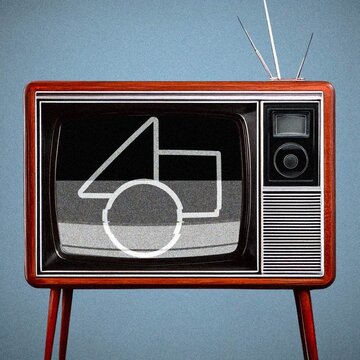 Square Retro TV with Media Replacement