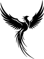 Tiny Phoenix Tattoo for Wrist or Neck with Minimalist Outline