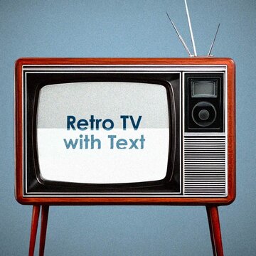 Square Retro TV with Text
