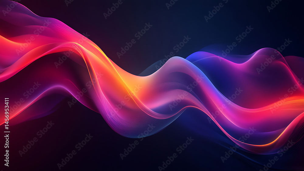 Poster abstract colorful wave design gradient background with glowing neon colors smooth dynamic energy flo