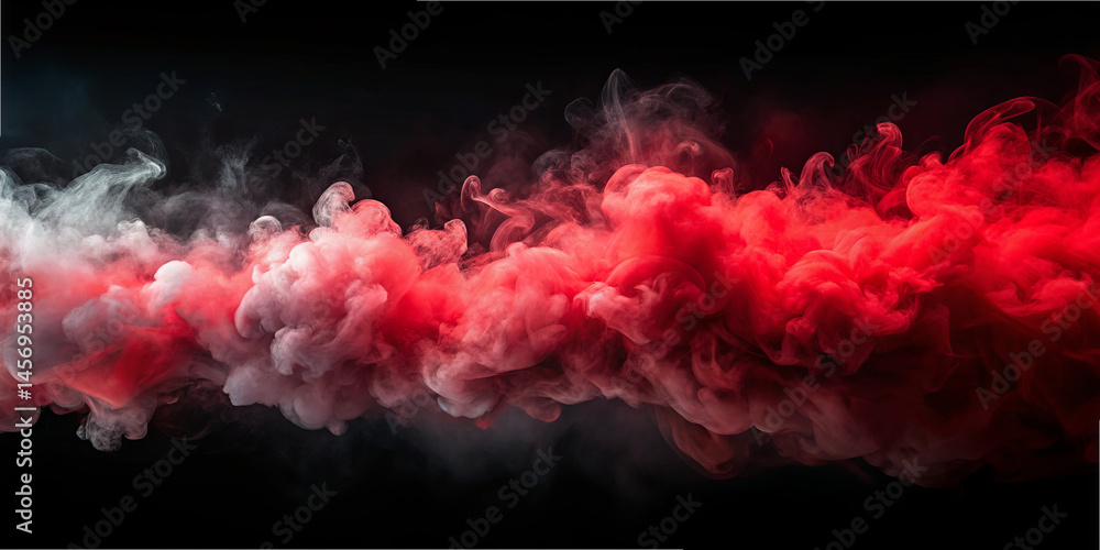 Aufkleber a mesmerizing display of red and white smoke swirls combines to create a dramatic atmosphere. the co