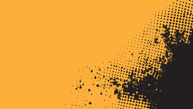 Vector grunge abstract texture. Effect old wall texture background. Abstract red and yellow gradient with halftone dots and distressed grunge texture