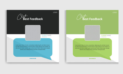 Minimal aesthetic client best feedback testimonial design layout, editable stylish corporate design 