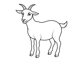 Standing goat vector silhouette illustration and artwork