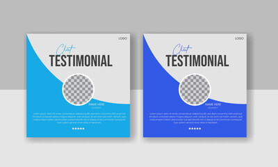 corporate client review design template with multiple colure choice and editable