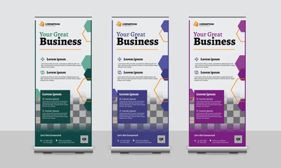 Corporate roll up banner design template