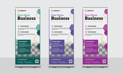 Corporate roll up banner design template