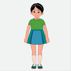 2d Cartoon character of a Girls