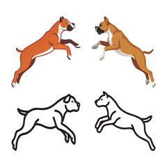 cute dog jump art design 