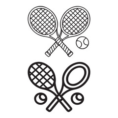 tennis racket and ball vector