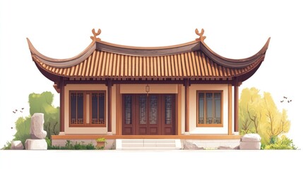 Obraz premium Asian Pagoda Style Building