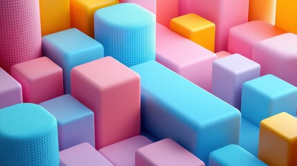 Abstract geometric shapes in pastel colors