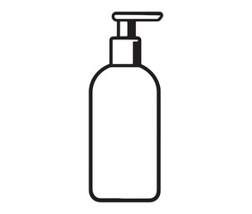 Spray bottle silhouette. Cosmetic dispenser bottle icons. Minimalist pump bottle illustrations.