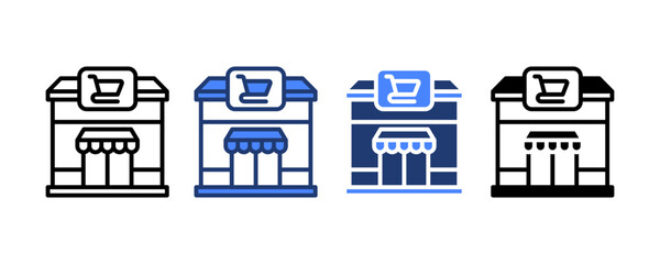 Supermarket Icon set multiple style collection