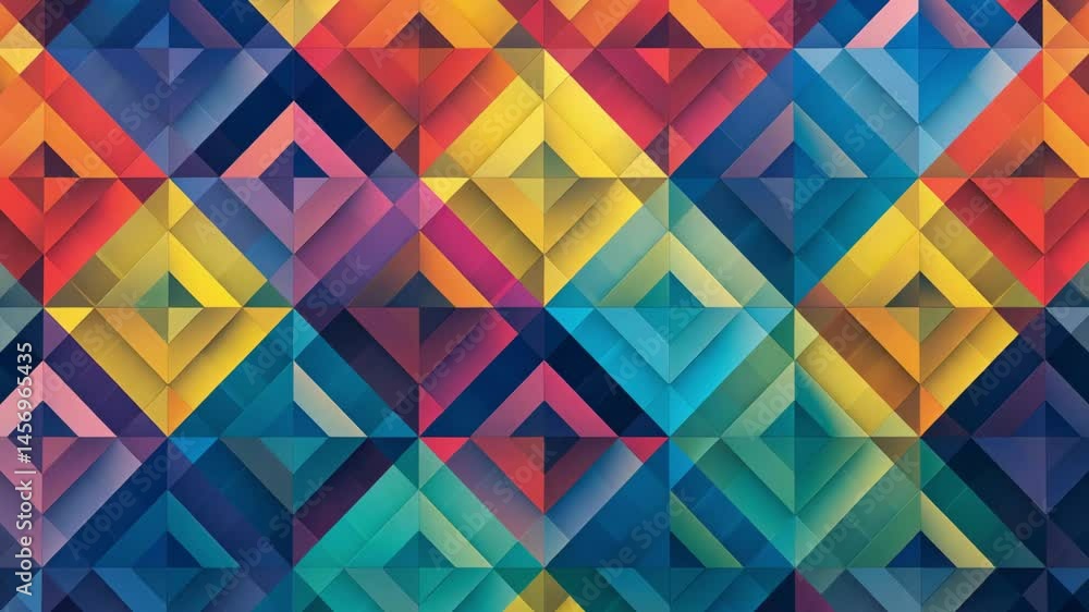 Aufkleber vibrant geometric art piece featuring an array of colors and intricate patterns for innovative backg