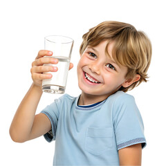 Happy Child Drinking Water: Healthy Hydration for Kids,  Water Glass, Boy Smiling