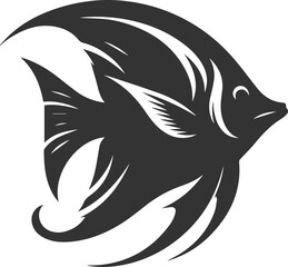 Angelfish vector silhouette