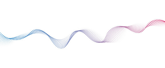 Flowing Dot Wave halftone gradient pattern on transparent background	
