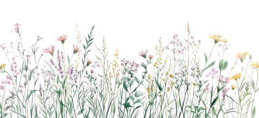 PNG Summer wildflower flowers illustration watercolor.