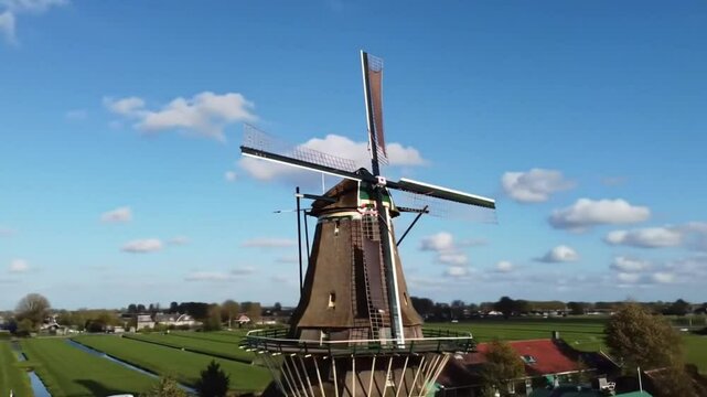 Exploring dutch windmill scenic views of netherlands countryside travel destination europe tourism