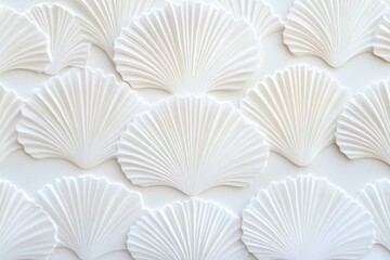 a clean elegant background featuring a repeating pattern of white scallops