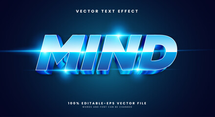Mind futuristic Style 3D editable text effect Template Suitable for modern gradient color