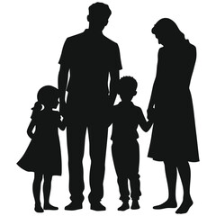 family silhouette vector