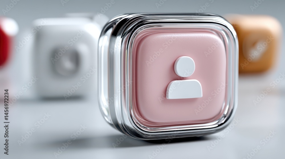 Poster user icon 3d render.stock image