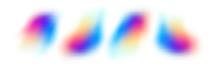 Abstract Vector Illustration Showing Vibrantly Colored Gradient Patterns, Blurred and Distorted Across a Horizontal Plane, Creating a Dynamic and Modern Background Design on a White Surface