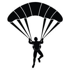 Skydiving Silhouette Thrilling Descent Illustration