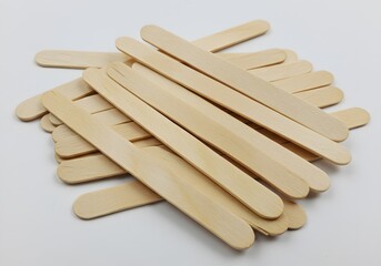 Wooden ice cream sticks pile