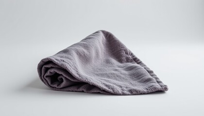 standalone microfiber cloth on a white background, in a sleek style, with precise details, soft glow, studio setup, high resolution