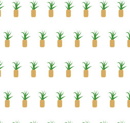 Pineapple with leaves. Tropical fruit 1. Vitaminized healthy food. Tropical design. Vector illustration. simple pattern 1