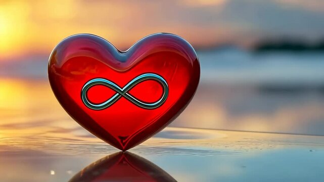 Hearts infinity sign. Selective focus Nature