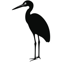 heron silhouette isolated on white